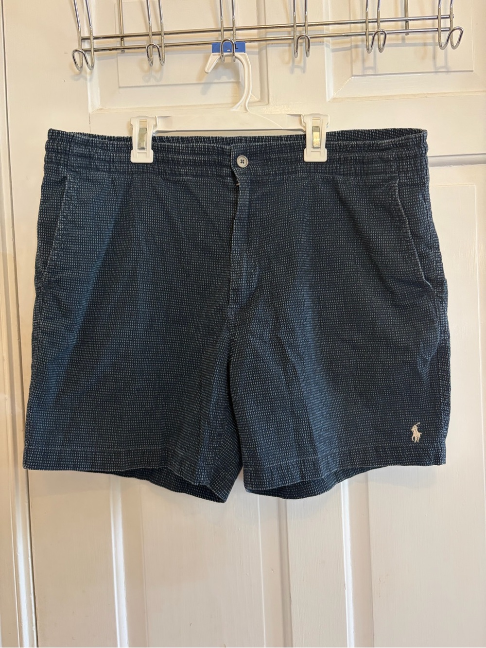 Polo by Ralph Lauren XL Navy Textured Men’s Elastic Drawstring Shorts